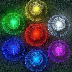 Collection of SET 2x Lampa solara tip Palmier cu Floare Dubla RGB in a gallery layout